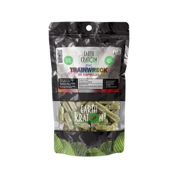 Earth Kratom 65ct Capsules Trainwreck