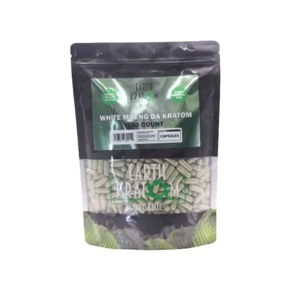 Earth Kratom 750ct Capsules White Maeng Da
