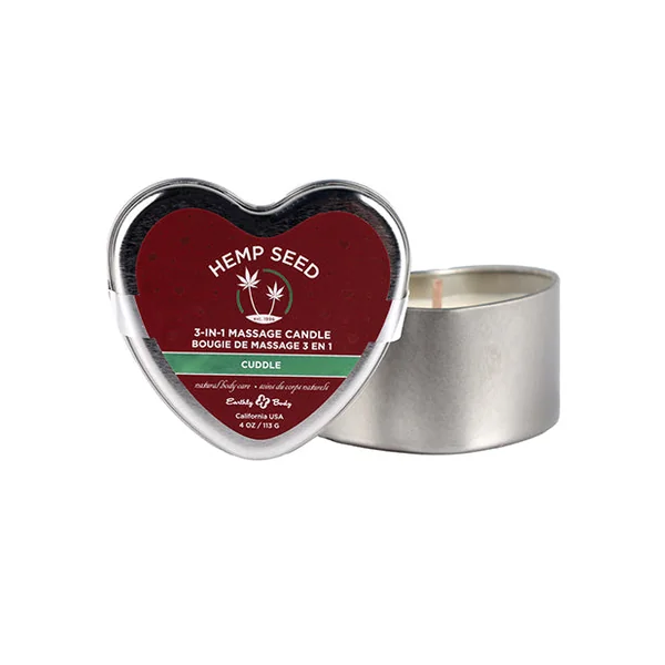 Earthly Body 2023 Valentine 3 In 1 Massage Heart Candle - 4 Oz Cuddle