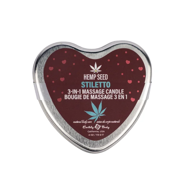 Earthly Body 2025 Valentines 3 in 1 Massage Heart Candle - 4.7 oz Stiletto
