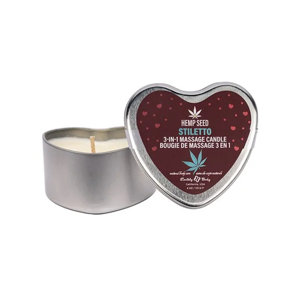 Earthly Body 2025 Valentines 3 in 1 Massage Heart Candle-Stiletto