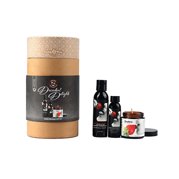 Earthly Body By Night Edible Massage Gift Set - Strawberry
