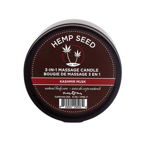 Earthly Body Suntouched Hemp Candle - 6 Oz Round Tin Kashmir Musk