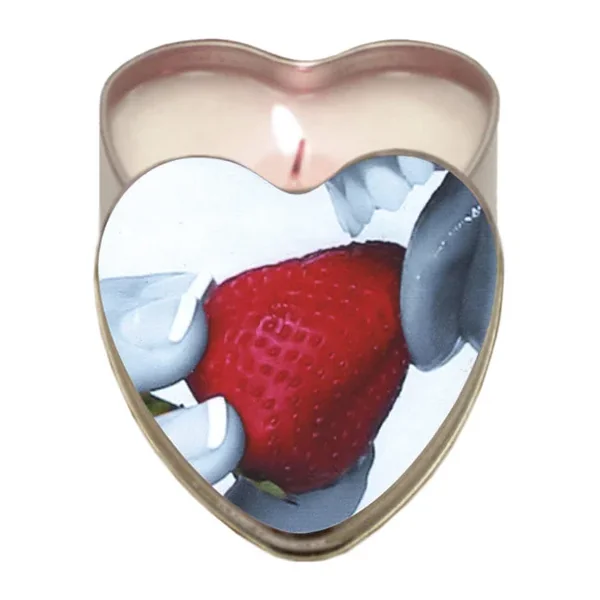 Earthly Body Suntouched Hemp Edible Candle – 4.7 oz Heart Tin Strawber