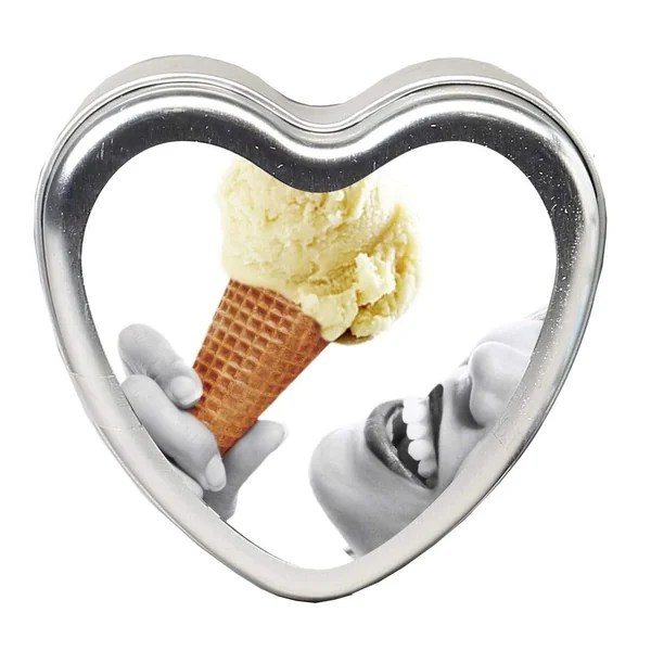 Edible Heart Candle - Vanilla - 4 Oz.