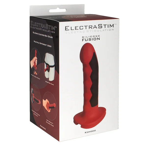 Electrastim Silicone Fusion Komode Dildo - Red-black