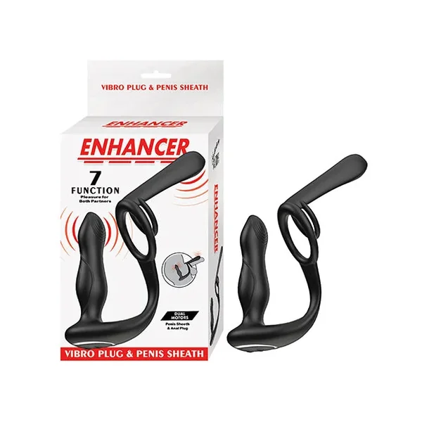 Enhancer Vibro Plug & Penis Sheath – Black