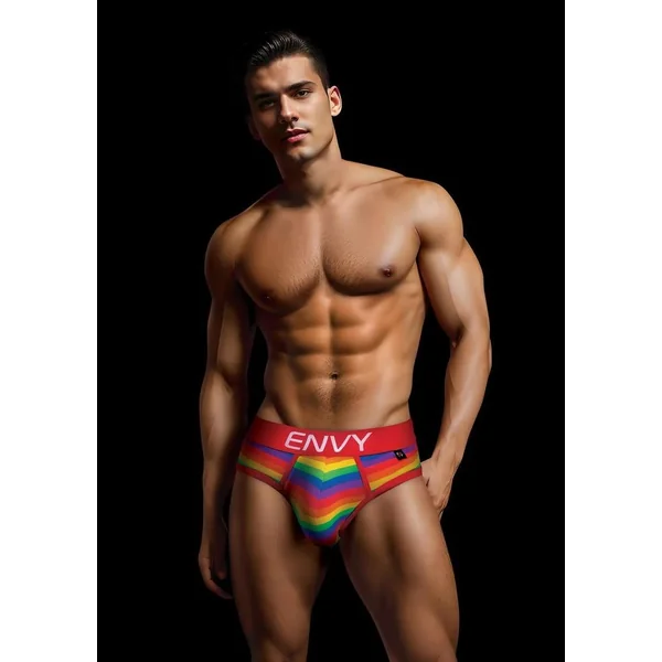 ENVY RAINBOW PRIDE BRIEF RED S/M