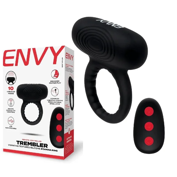 Envy Toys Trembler Rechargeable Stamina Remote Control Vibrating Penis Ring