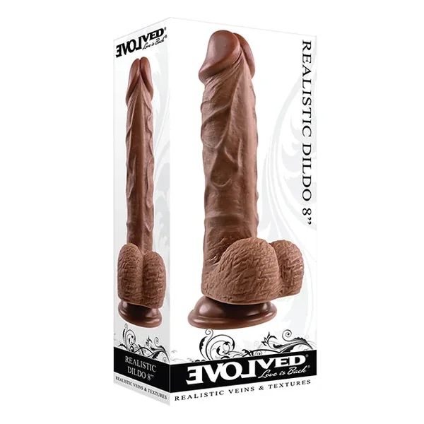 Evolved 8″ Dildo with balls – Dark