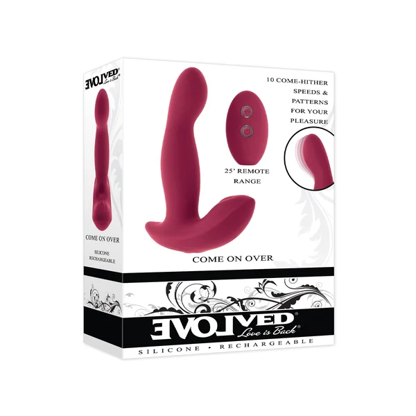 Evolved Come On Over Stimulator w/Remote Control - Burgundy