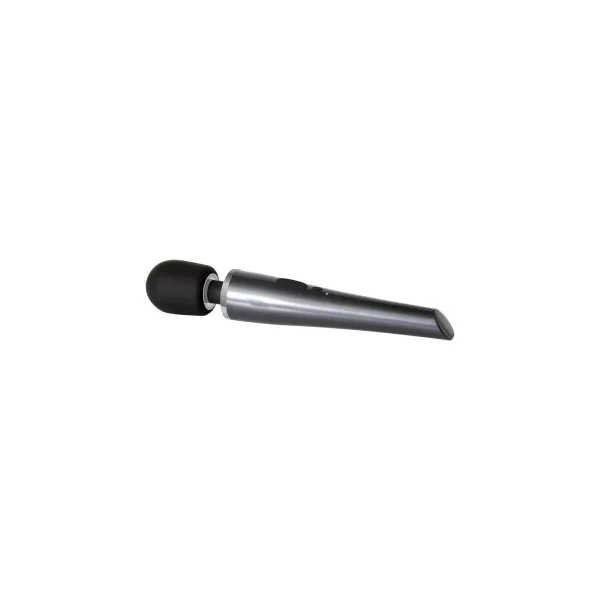 Evolved Mighty Metallic Wand Rechargeable Silicone Wand Vibrator, Chrome/Black