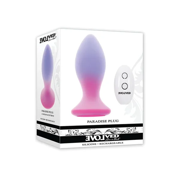 Evolved Paradise Plug Butt Plug w/Remote Control – Pink/Purple