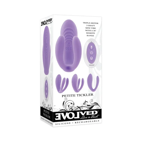 Evolved Petite Tickler Rechargeable Remote-Controlled Silicone Dual Stimulator Purple