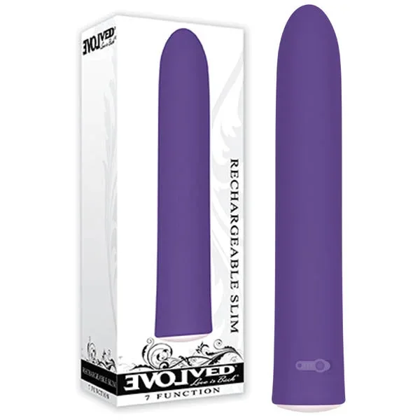 Evolved Rechargeable Slim – Purple 15.2 cm (6”) USB Rechargeable Vibrator – EN-BU-0571-2