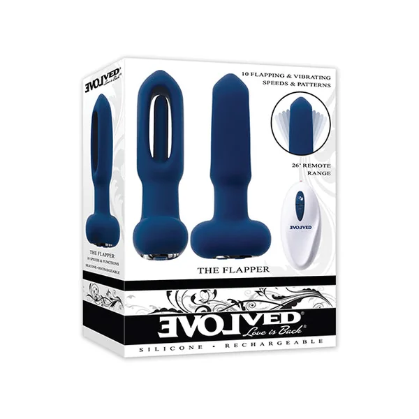 Evolved The Flapper Remote Controlled Clit Tickler & Vibrator - Blue