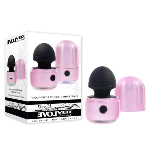 Evolved VACATION VIBES – VIBRATING – Pink/Black 8.5 cm USB Rechargeable Vibrating Stimulator