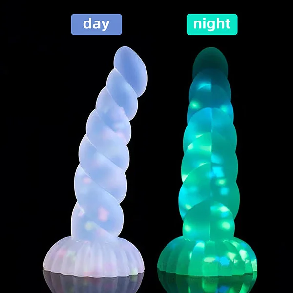 Exotic Realistic Dildos - Soft Silicone Dildo Suction Cup Butt Plug Glowing in Dark