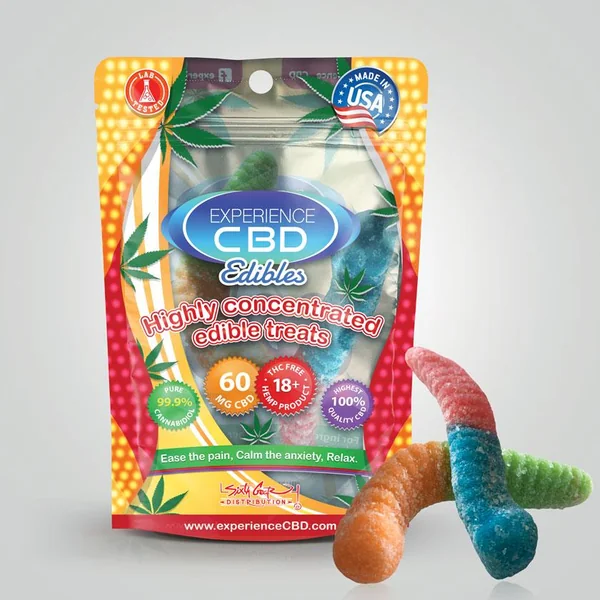 EXPERIENCE CBD 60MG SOUR GUMMY WORMS 2PC (NET)