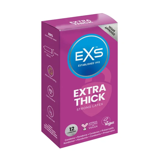 EXS Extra Thick 12pack – Natural Latex & Silicone Lubricated