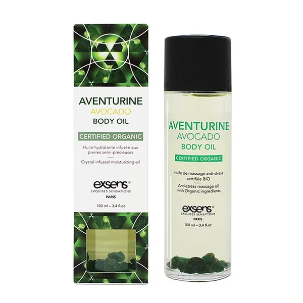 EXSENS of Paris Crystal Body Oil – Adventurine Avocado 100 ml