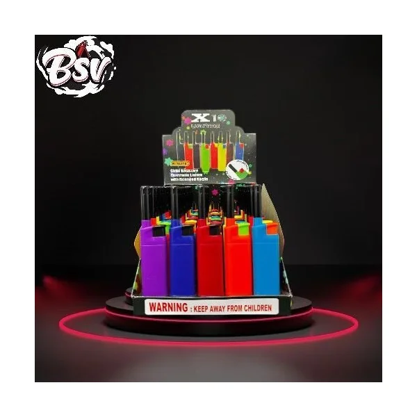 Extended Neon Fix Flame Electronic Lighters 50ct