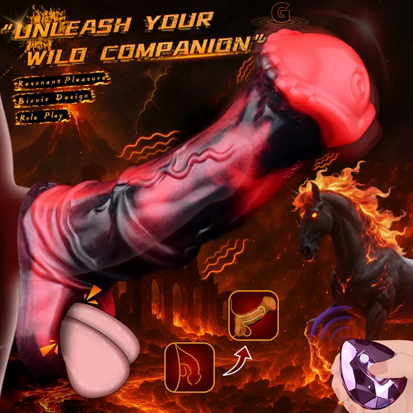 FAAK 6261 Horsedildo Penis Sleeve Cock Ring With Vibrating remote control