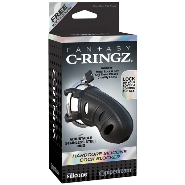 Fantasy C-ringz Hardcore Silicone Cock Blocker – Black