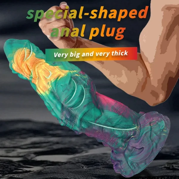 Fantasy Realistic Huge Dildo Butt Plug – Liquid Silicone Soft-Touch Merges Size with Sensation