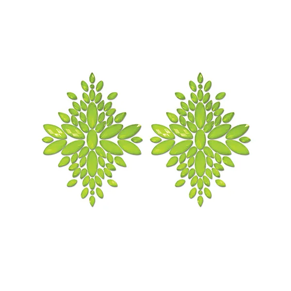 Fantasy Uv Reactive Jeweled Pasties - Neon O/s