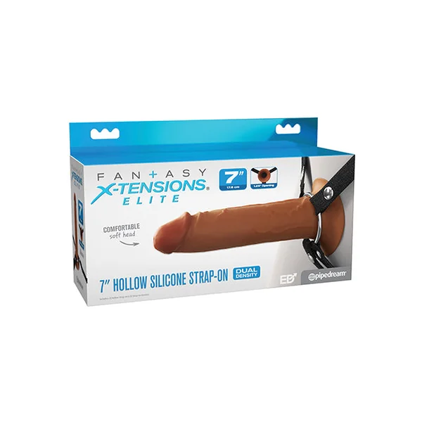 Fantasy X-Tensions Elite 7" Silicone Hollow Strap-on - Brown