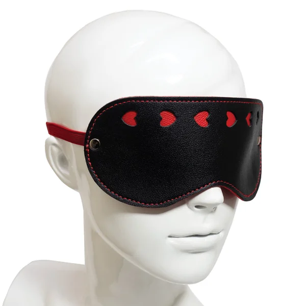 Faux Leather Heart Cutout Blindfold Mask