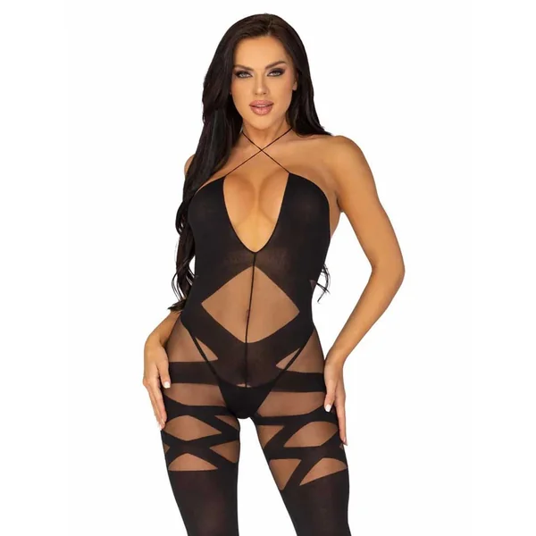 Feels Like Love Opaque Bodystocking - One Size - Black