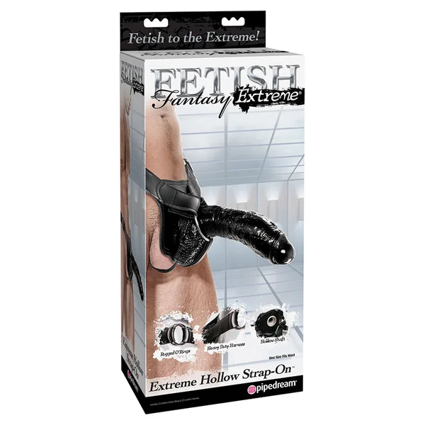 Fetish Fantasy Extreme Hollow Strap-On Black 10"