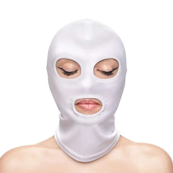 FETISH & FANTASY EYES & MOUTH HOOD – WHITE