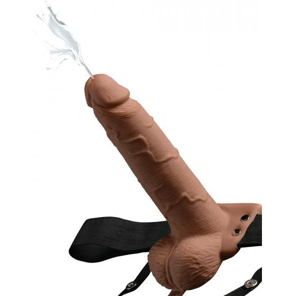 Fetish Fantasy Series 7.5 Inch Hollow Squirting Strap-On With Balls