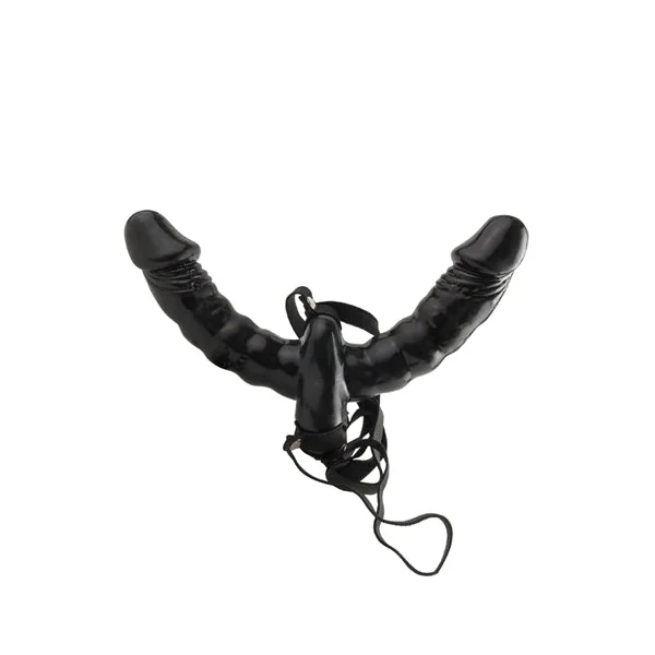 Fetish Fantasy Series Vibrating Double Delight Strap-on - Black