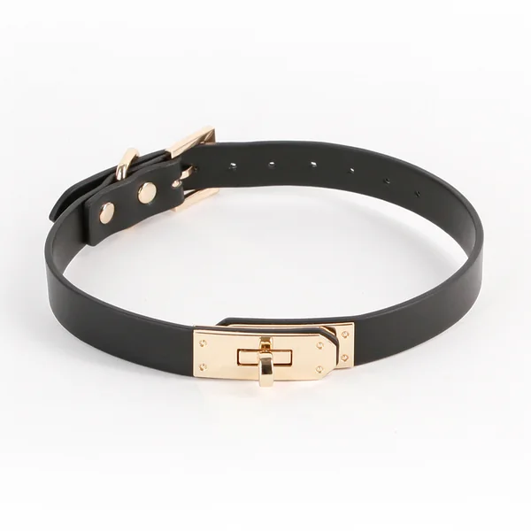 Fetish & Fashion Sadie Faux Leather Twist Lock Day Collar