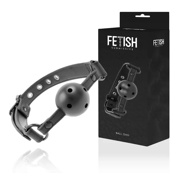 Fetish submissive bondage ball gag breathable vegan leather gag BDSM adult toy
