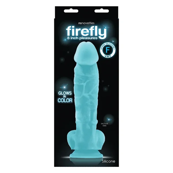Firefly Glow In The Dark Dildo-Blue 8″