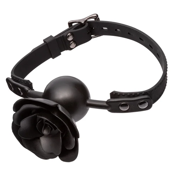 Forbidden Lockable Silicone Ball Gag With Removable Rose