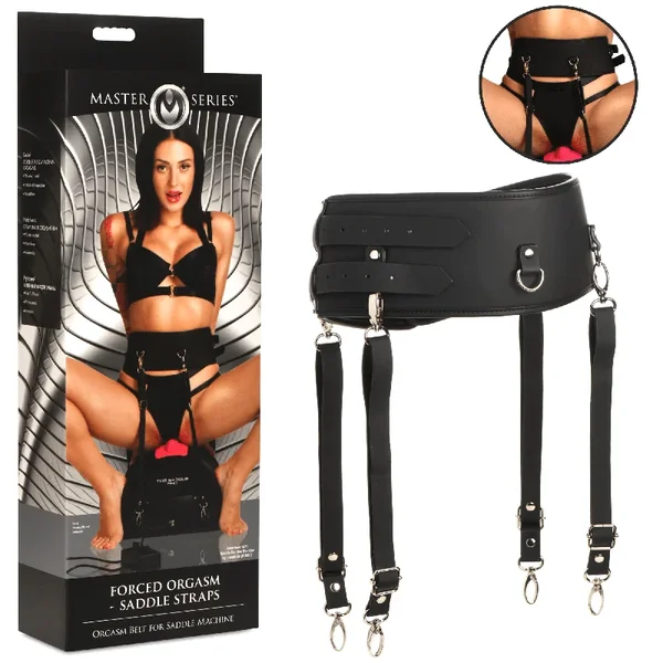 Forced Orgasm BDSM Bondage Gear Fully Adjustable Waist Belt With Saddle Straps