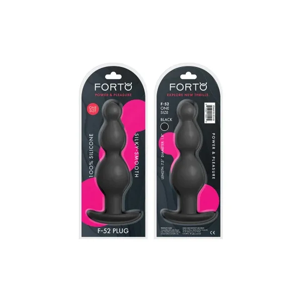 Forto F-52 Cone Beads Silicone Anal Plug, Black