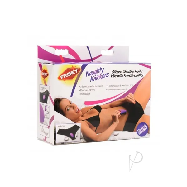 Frisky Naughty Knickers Silicone Vibrating Panties Vibe With Remote Control Purple