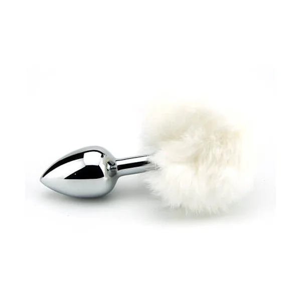 Furry Fantasy White Bunny Tail Butt Plug
