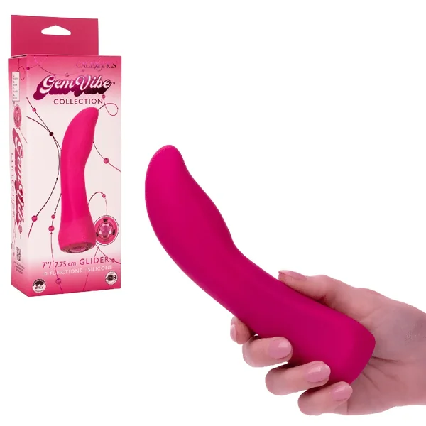 Gem Vibe™ Collection Glider Rechargeable Waterproof Massager Silicone Vibrator – Pink