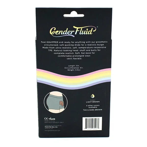 Gender Fluid 5″ Equipped Soft Packer – Light Brown