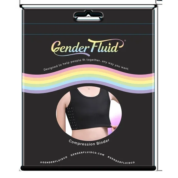 Gender Fluid Chest Compression Binder Black Medium