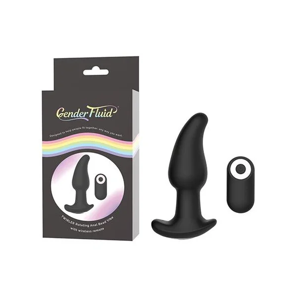 Gender Fluid Twirler Anal Vibe W-remote - Black