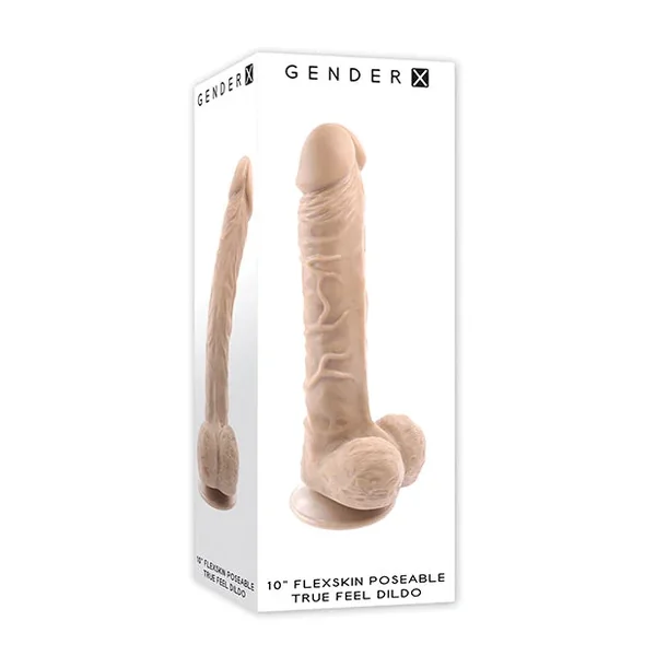 Gender X Flexskin Poseable True Feel 10″ Dildo – Light